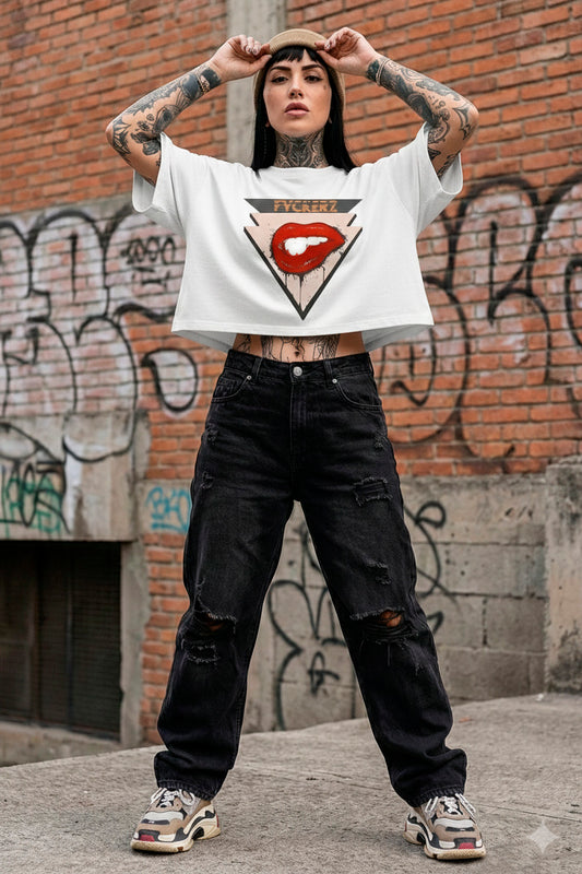 FVCKERZ® Oversized Cropshirt // Lips