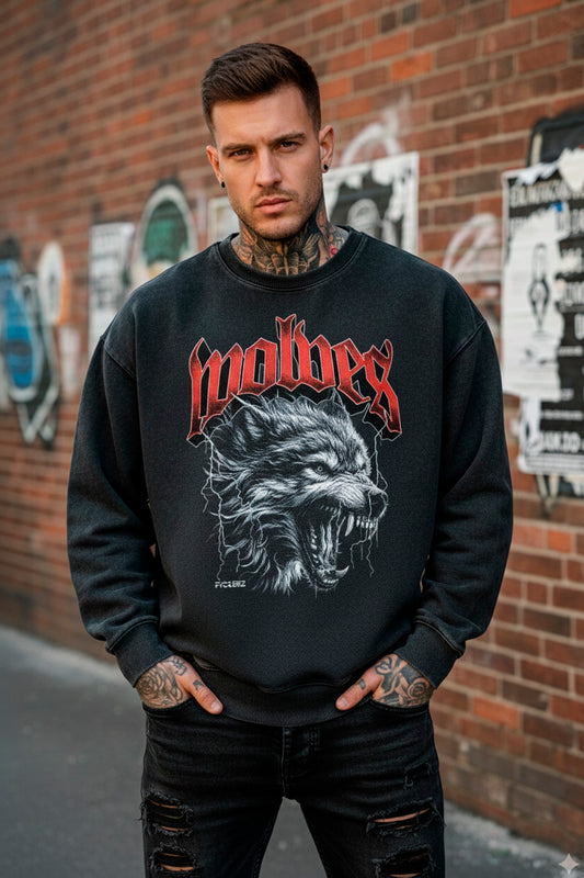 FVCKERZ® Oversized Vintage Sweater // Wolves