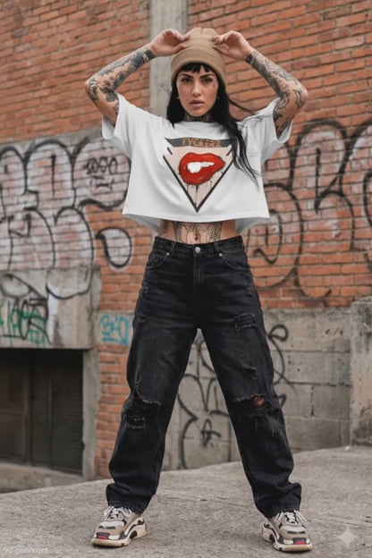 FVCKERZ® Oversized Cropshirt // Lips